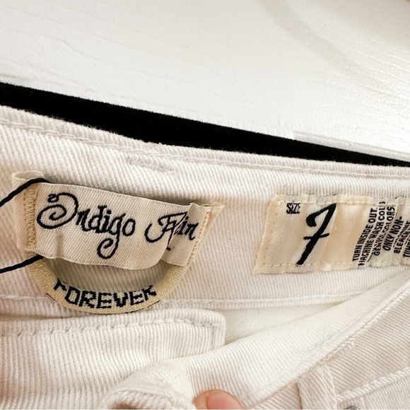 Indigo Rein Distressed Cutoff Jean Shorts White sz 7 - Picture 3 of 4